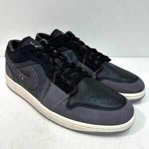 WORN TWICE Nike Air Jordan 1 Low SE Craft Inside Out Black Gray Basketball 12